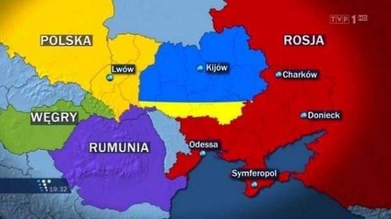 Польское телевидение показало карту раздела Украины